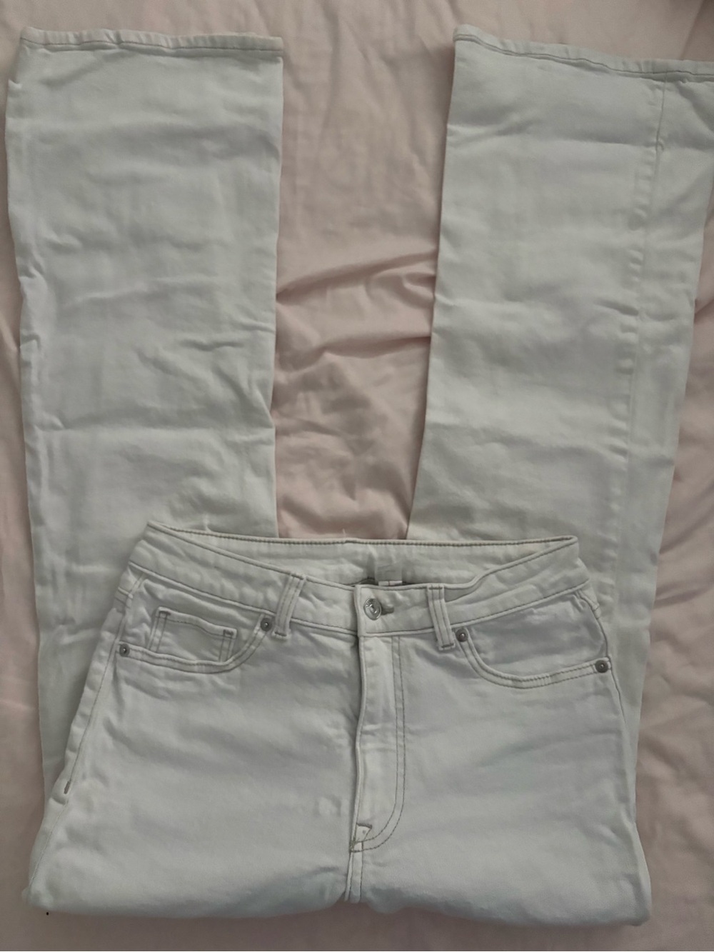 H&M White Straight-Leg Women's Jeans